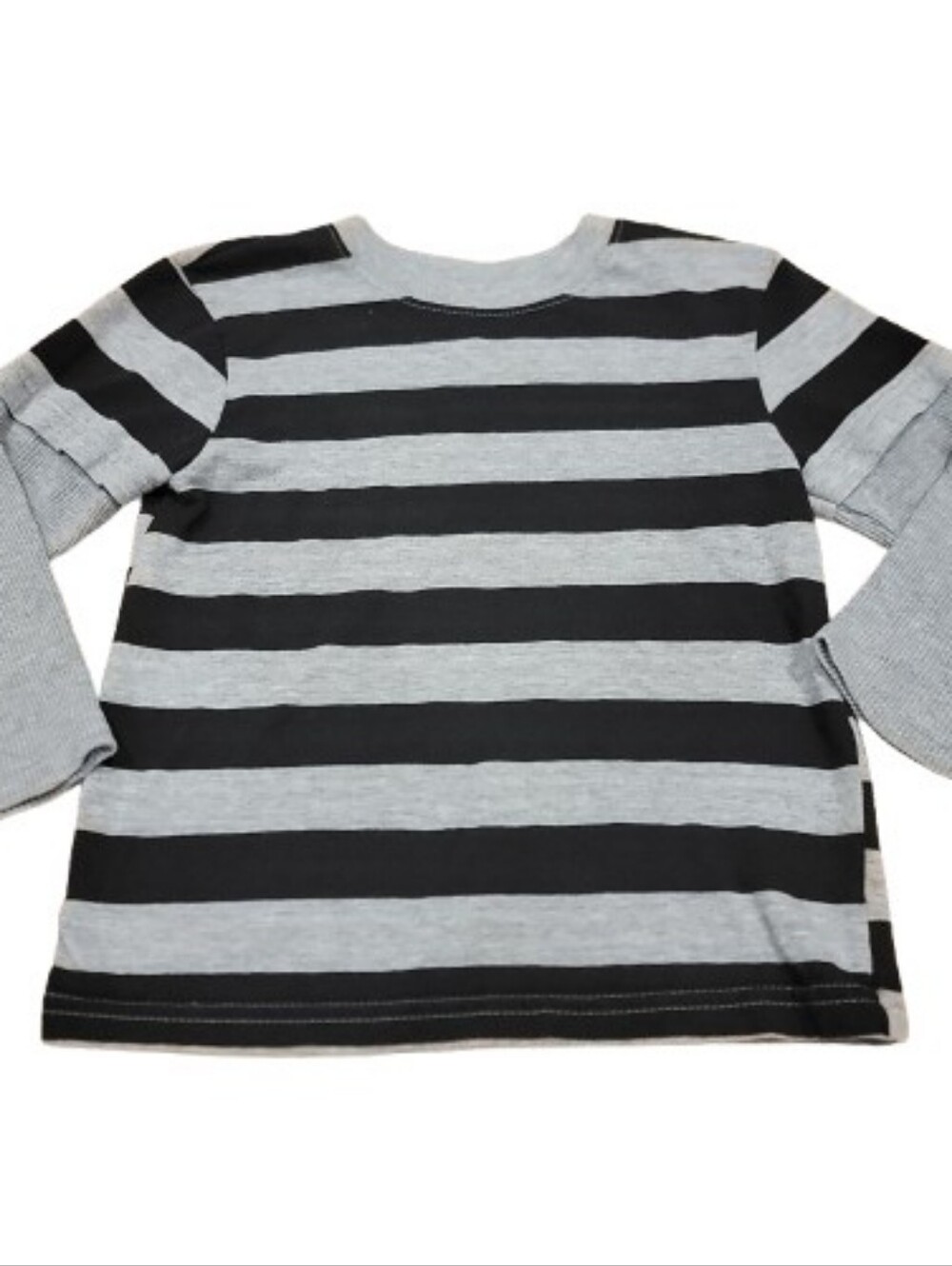 Garanimals Pullover T Shirt Boys Size 5T Black Gray‎ Stripe Long Sleeve Crew Top